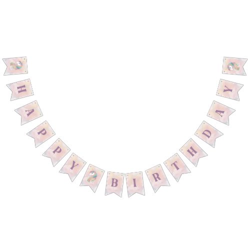Unicorn Birthday Party Bunting Flags