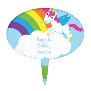 Unicorn Birthday Party Cake Topper