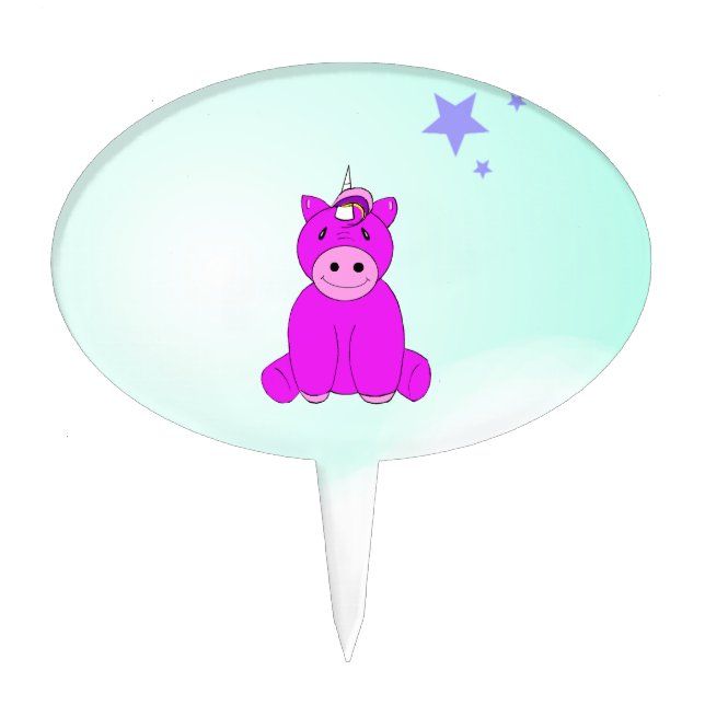 Unicorn Birthday Party Cake Topper (Front)