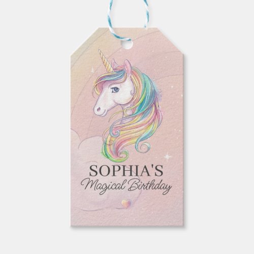 Unicorn birthday party decor fairytale gift tags