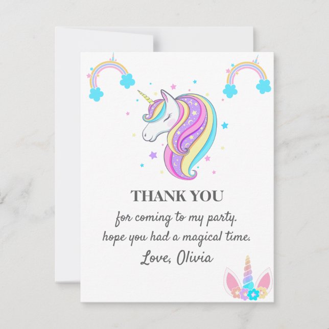 Unicorn Birthday Party Decorations Invitation (Front)