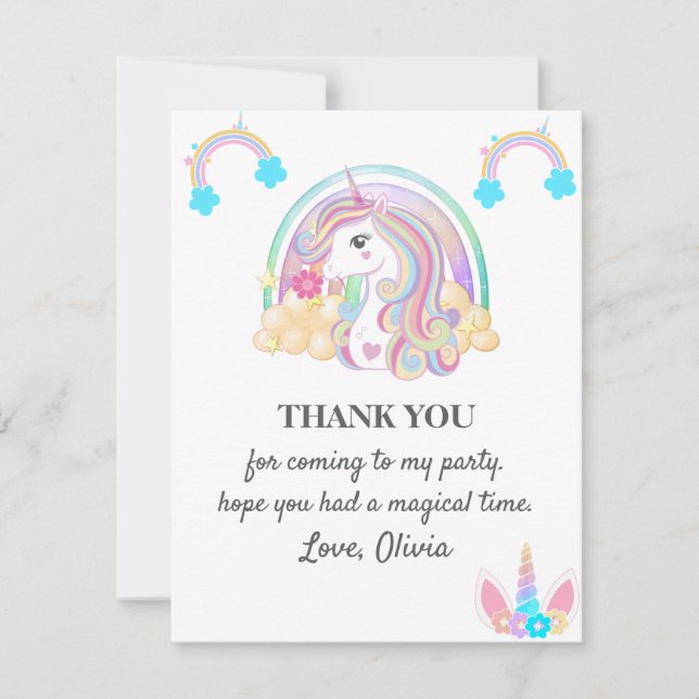 Unicorn Birthday Party Decorations Invitation (Front)