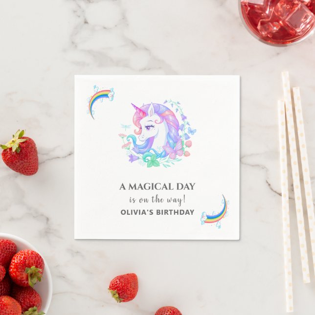 Unicorn Birthday Party Decorations Napkins (Insitu)