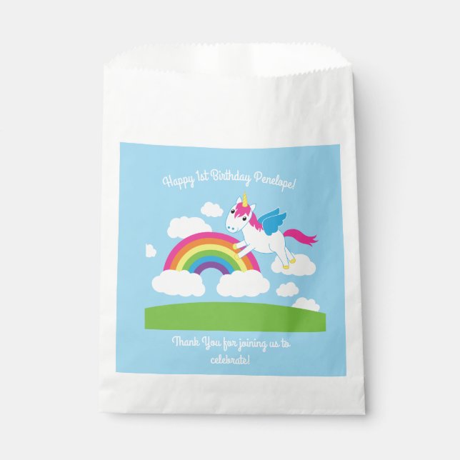 Unicorn Birthday Party Favor Bag (Front)