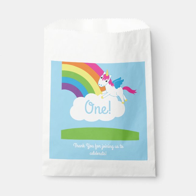 Unicorn Birthday Party Favor Bag (Front)