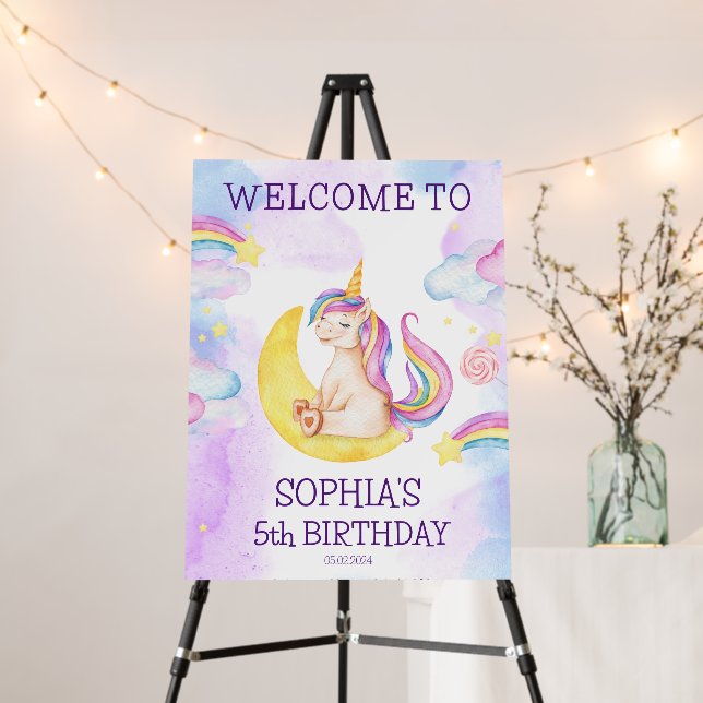 Unicorn Birthday Party Foam Board (In Situ (Stand))