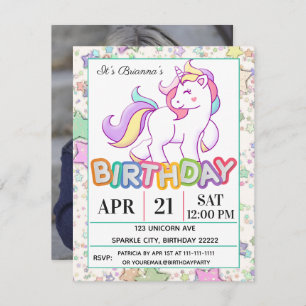 Unicorn Birthday Party Invitation
