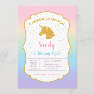 Unicorn Birthday Party Invitation