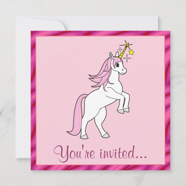 Unicorn Birthday Party Invitation (Front)