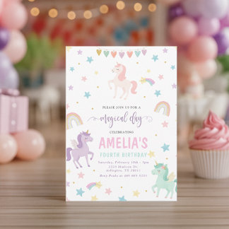 Unicorn Birthday Party Invitation