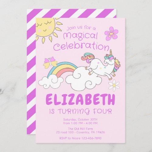 Unicorn Birthday Party Invitation