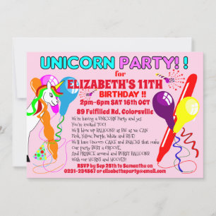 UNICORN birthday party Invitation