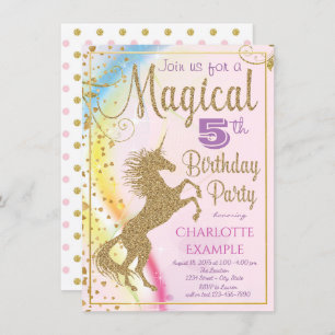 Unicorn Birthday Party Invitations