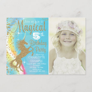 Unicorn Birthday Party Invitations Photo