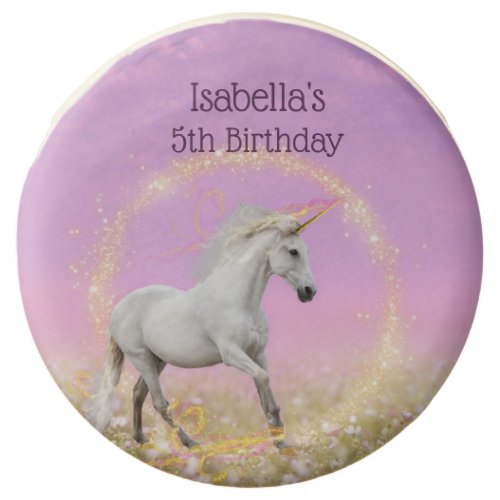 Unicorn Birthday Party Name and Age Template Chocolate Covered Oreo