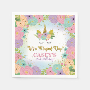 Unicorn Birthday Party Napkin