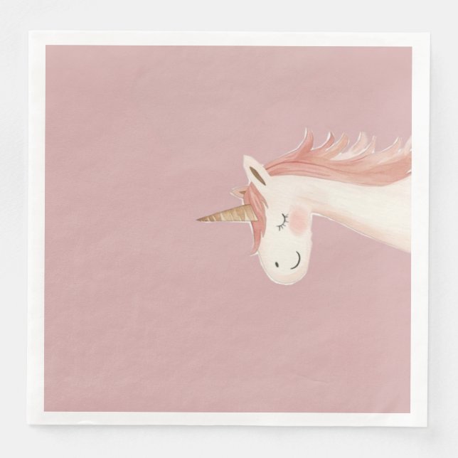 Unicorn birthday Party napkin  (Front)