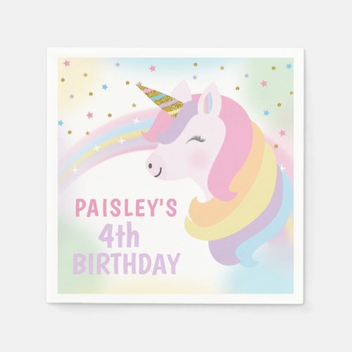 Unicorn Birthday Party Napkins