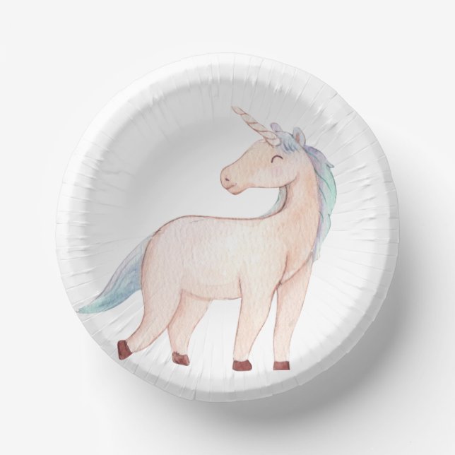 Unicorn Birthday Party Paper Bowls (Front)