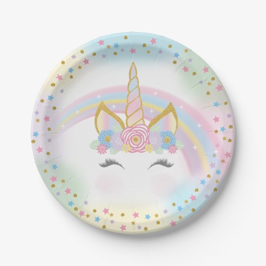 Unicorn Birthday Party Paper Plates