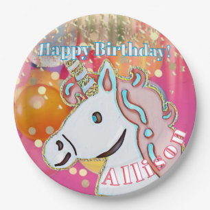 Unicorn Birthday Party Paper Plates