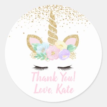 Unicorn Birthday Party Sticker by LiviLouDesigns at Zazzle