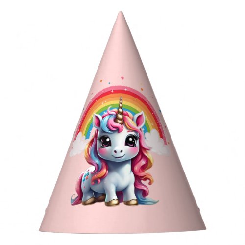 Unicorn Birthday Party Supplies  Rainbow Pink   Party Hat