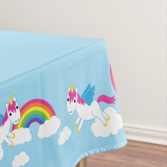 Unicorn Birthday Party Tablecloth (In Situ)