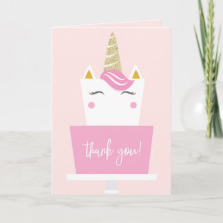 Unicorn Birthday Party Thank You Cards
