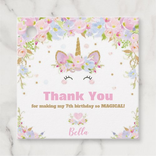 Unicorn Birthday Party Thank You Favor Gift Tags
