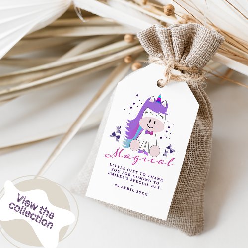 Unicorn Birthday Party Thank You Favor Tags