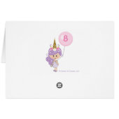 Unicorn Birthday Party Thank You Note Cards (Back Horizontal)