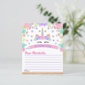 Unicorn Birthday Party Time Capsule Message (Standing Front)