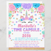 Unicorn Birthday Party Time Capsule Sign (Front/Back)
