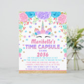 Unicorn Birthday Party Time Capsule Sign (Standing Front)