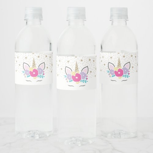 Unicorn Birthday Party Water Bottle Labels