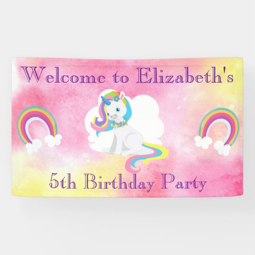 Unicorn Birthday Party Welcome Banner