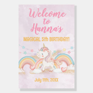 Unicorn Birthday Party Welcome Foam Board