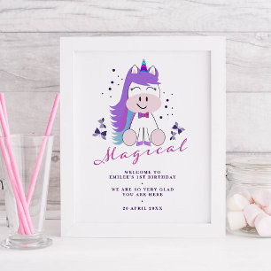 Unicorn Birthday Party Welcome Sign