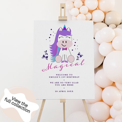 Unicorn Birthday Party Welcome Sign