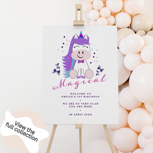 Unicorn Birthday Party Welcome Sign (Creator Uploaded)