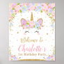 Unicorn Birthday Party Welcome Sign Poster Decor