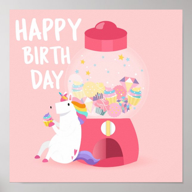 Unicorn Birthday Poster (Front)