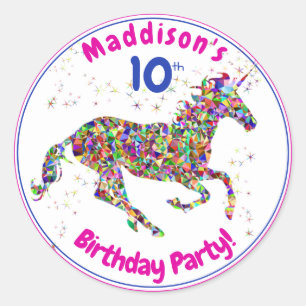 Unicorn Birthday Sticker