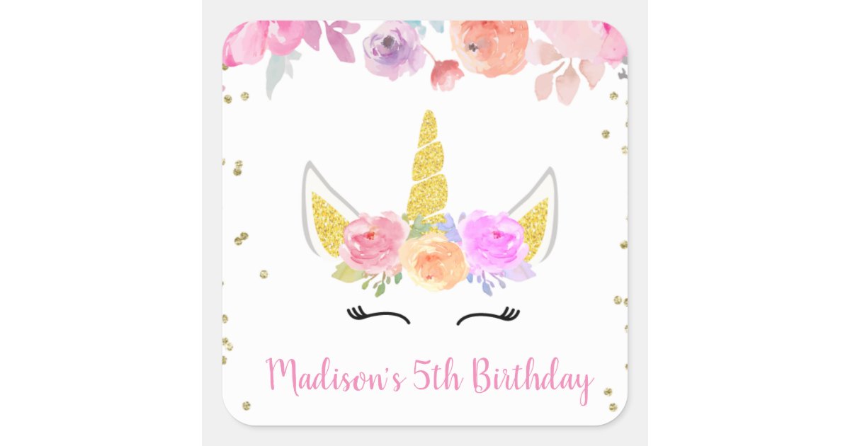 unicorn birthday stickers labels zazzlecom