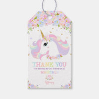 Unicorn Birthday Thank You Favour Gift Tags