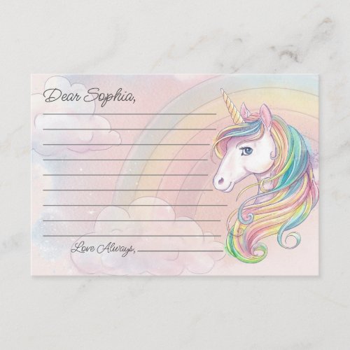 Unicorn Birthday time capsule card