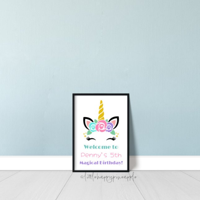 Unicorn Birthday Welcome Sign (Creator Uploaded)