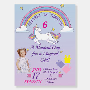 Unicorn Birthday Welcome Sign-Custom Name & Photo Foam Board