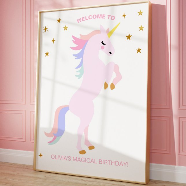 Unicorn Birthday Welcome Sign - Welcome Board (Unicorn Party Welcome Sign)